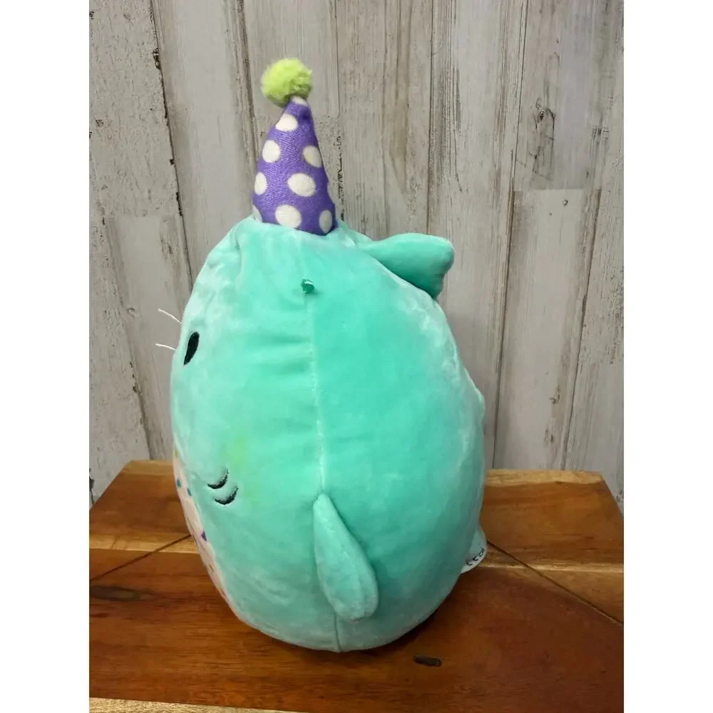 Squishmallows Sharon the Shark Birthday Plush Toy with Party Hat 9”‎